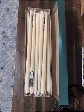 12 Ivory Taper Candles 18 inches